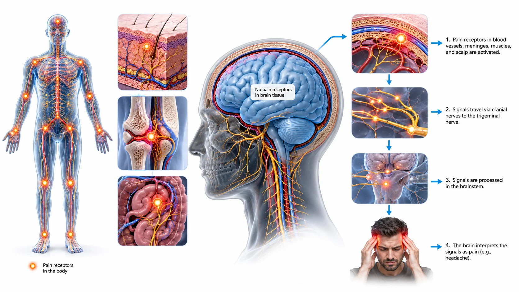 Can the Brain Feel Pain? explanatory diagram