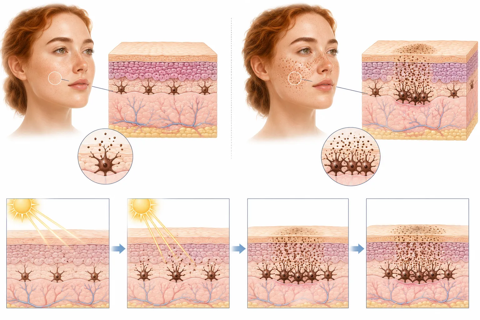 Why Do We Have Freckles? explanatory diagram