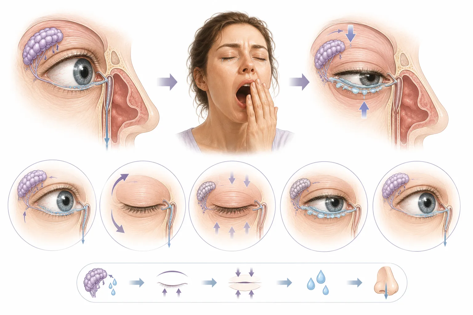 Why Do We Produce Tears When We Yawn? explanatory diagram