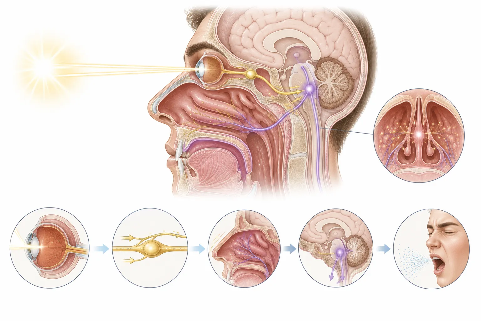 Why Do We Sneeze in the Sun? explanatory diagram