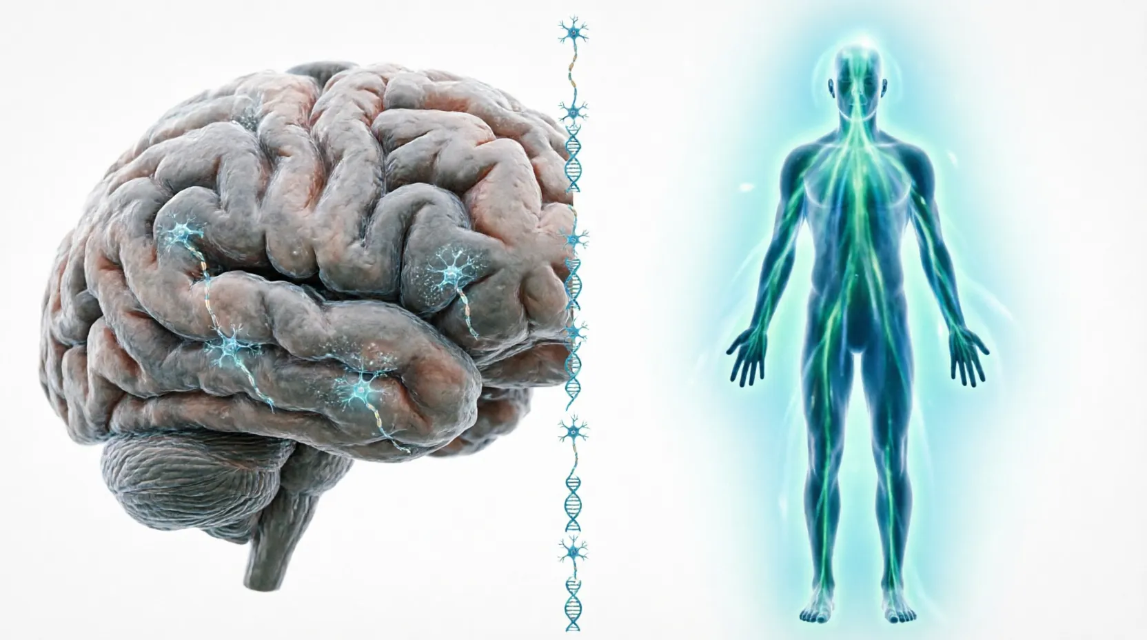 Abstract visualization of neural and immune networks interweaving