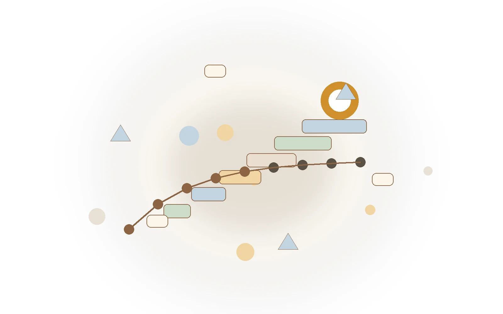 Editorial illustration of a graph showing decreasing returns over time