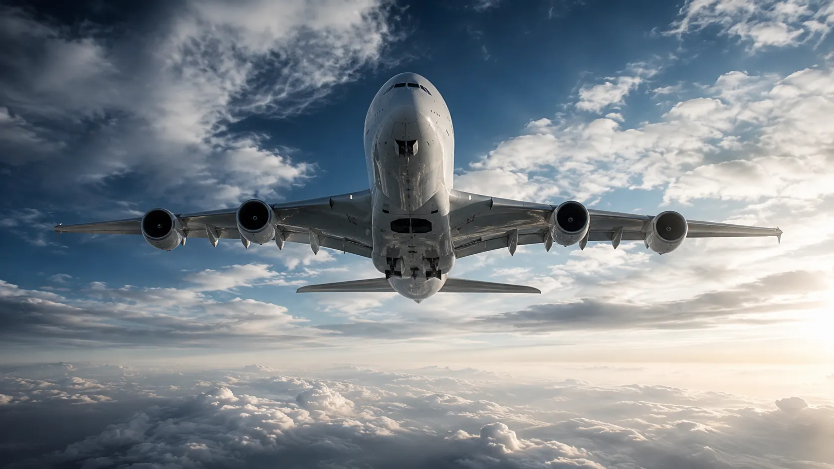 Side view of an airplane wing in flight showing airflow over and under the wing