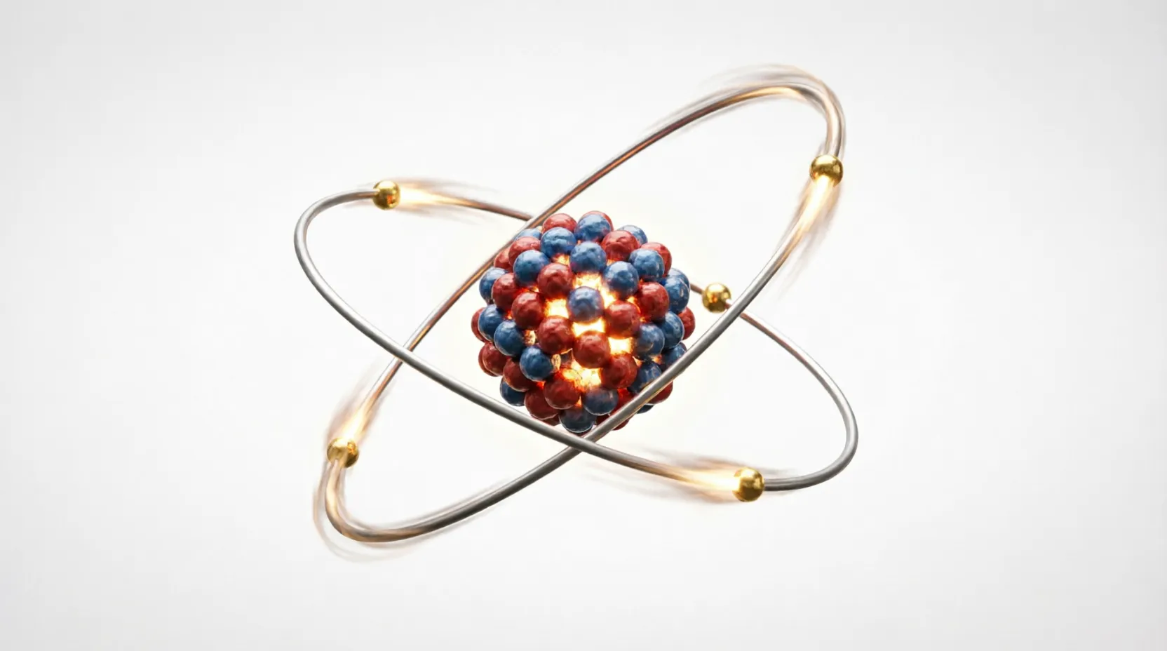 Diagram of atomic structure with nucleus and electron cloud