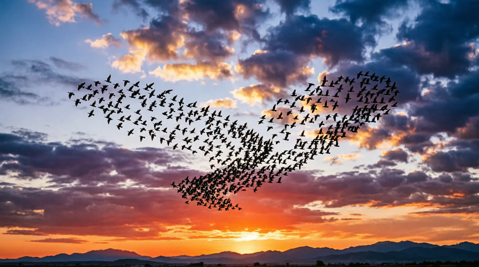 Monarch butterflies in flight during migration