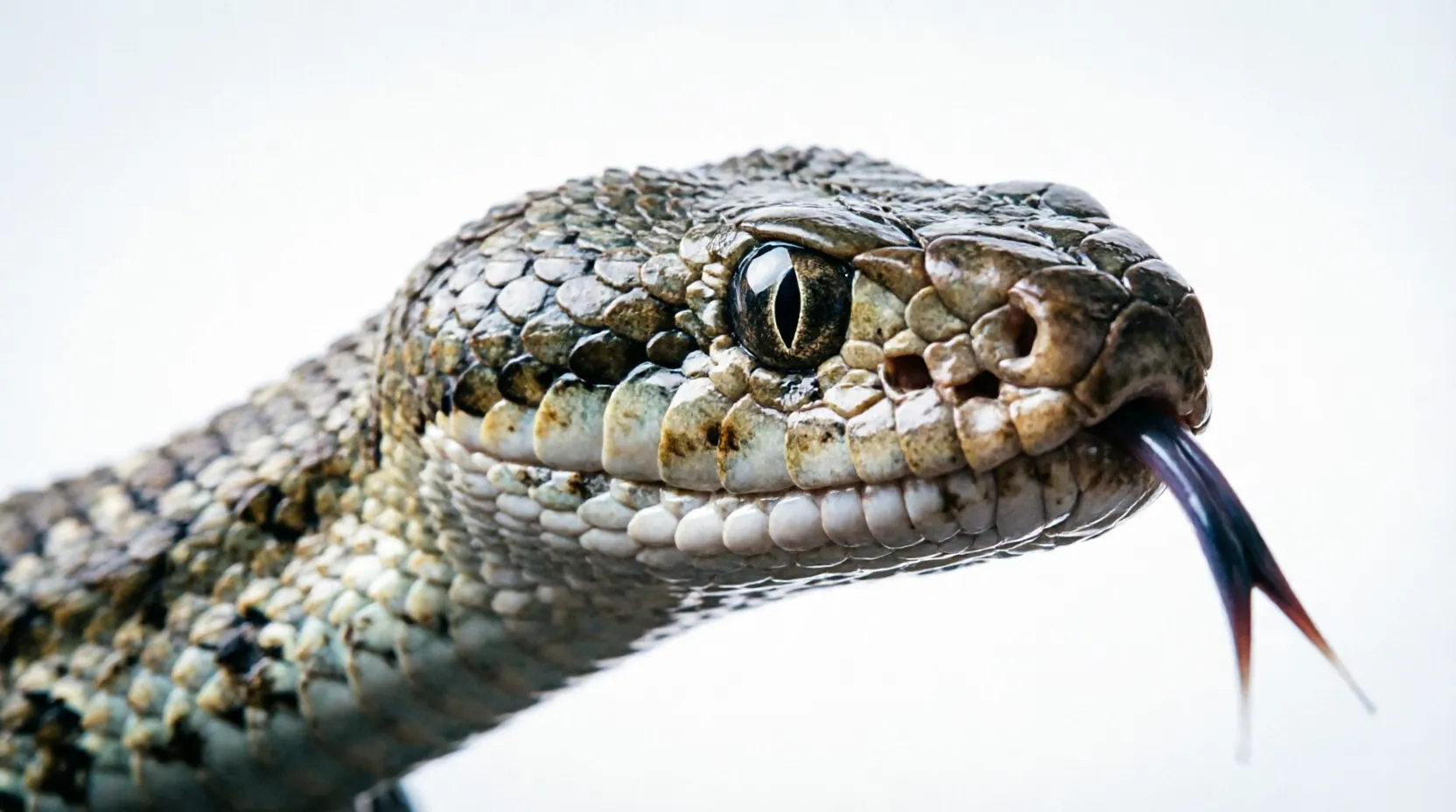Snake flicking its forked tongue