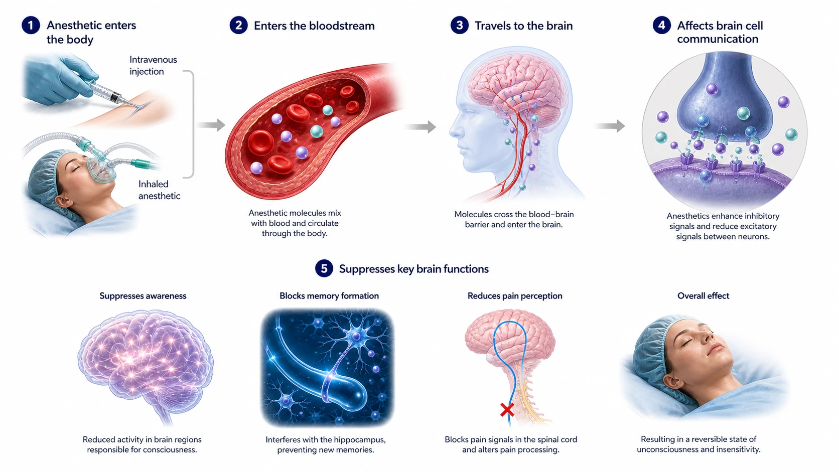 How Does Anesthesia Work? explanatory diagram
