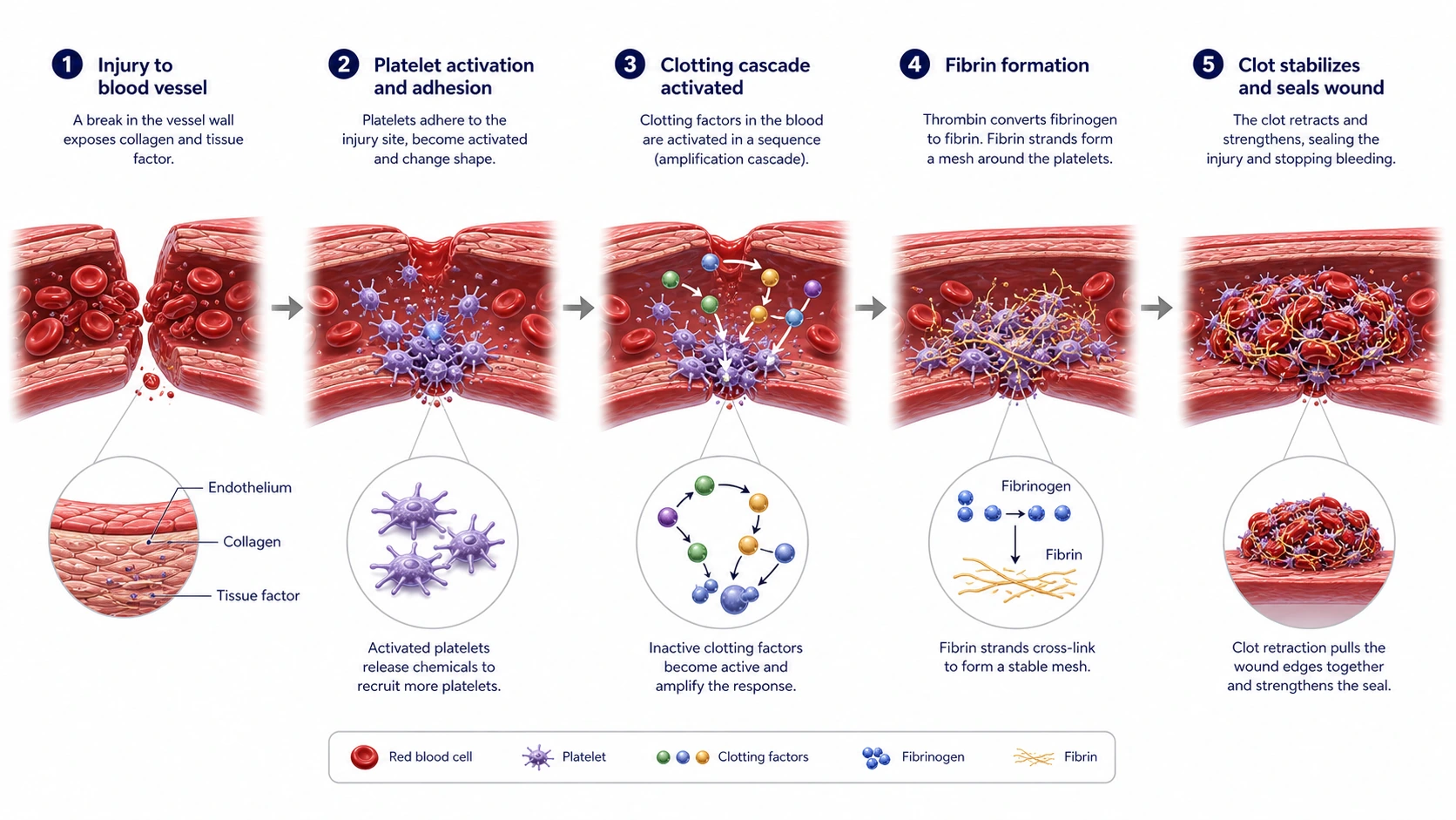 How Does Blood Clotting Work? explanatory diagram