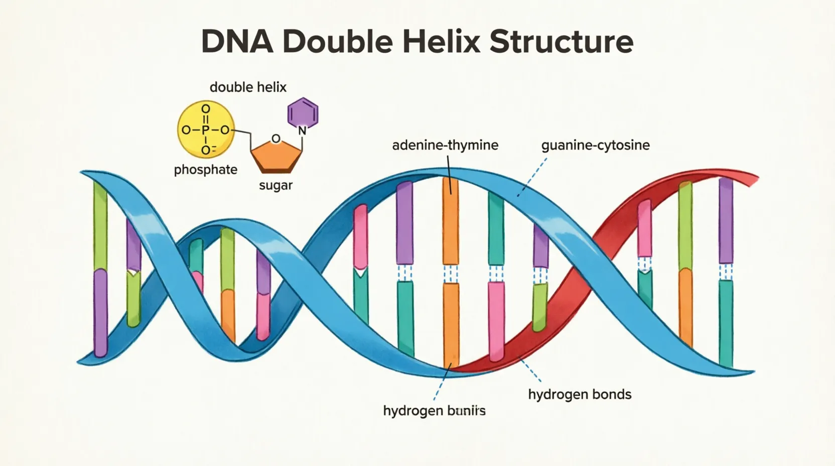 Diagram showing transcription of DNA to mRNA and translation to protein