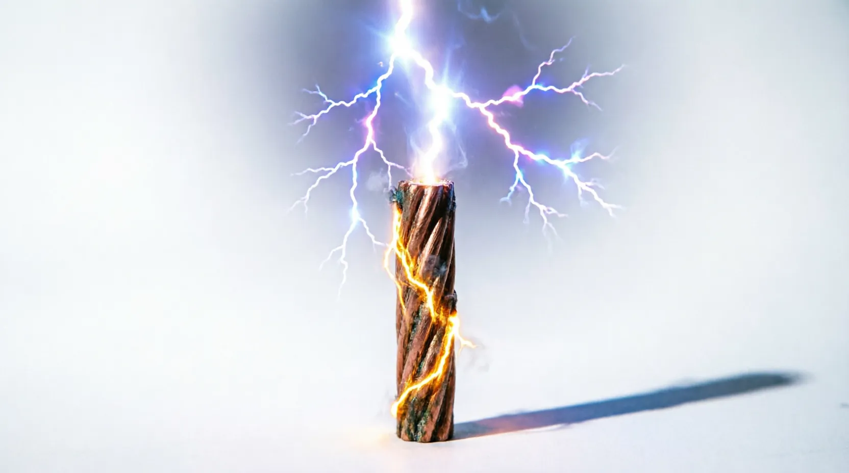 Lightning strike and circuit board illustration
