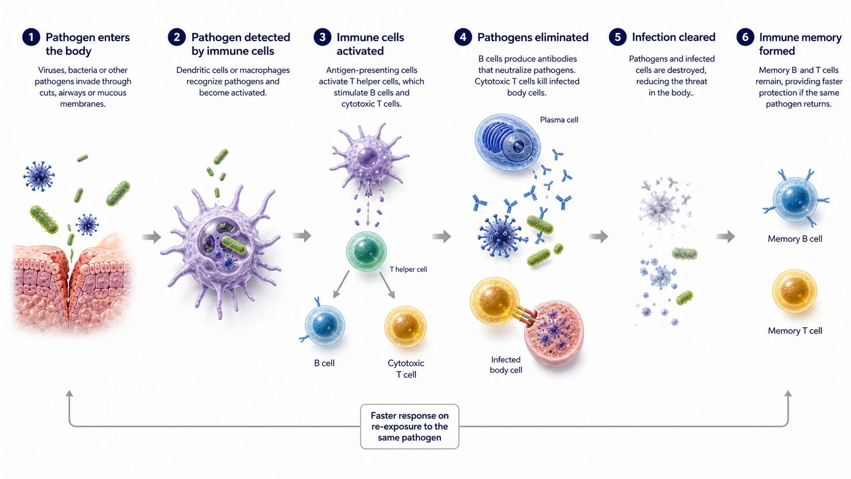 How Does the Immune System Work? explanatory diagram