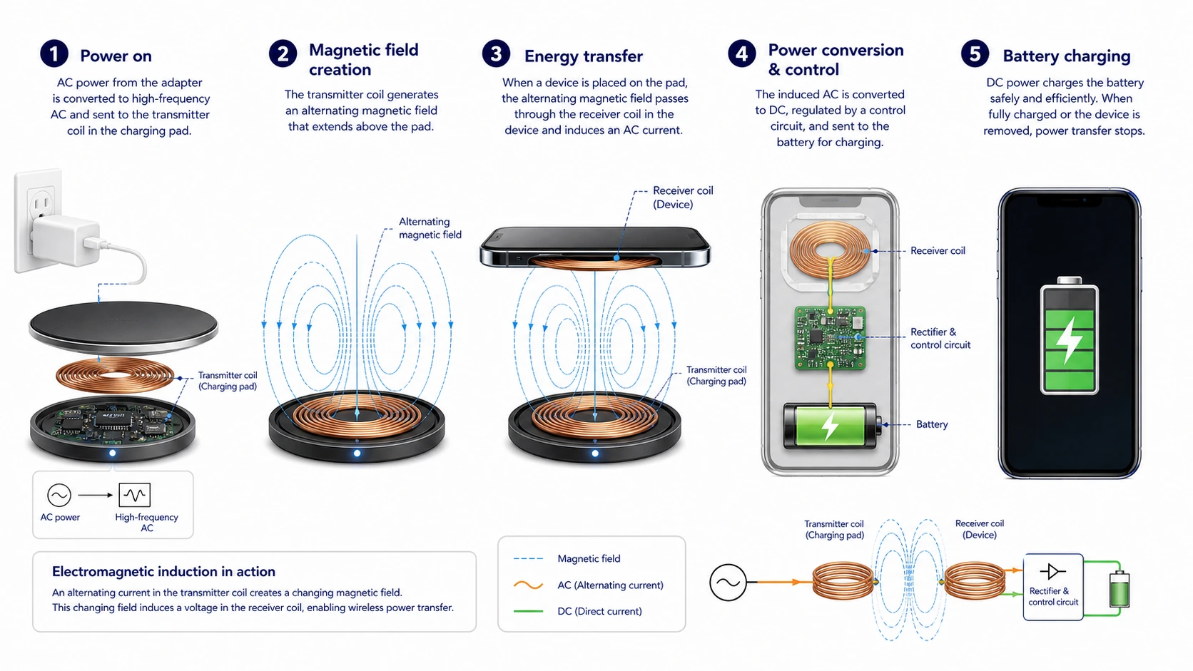 How Does Wireless Charging Work? explanatory diagram