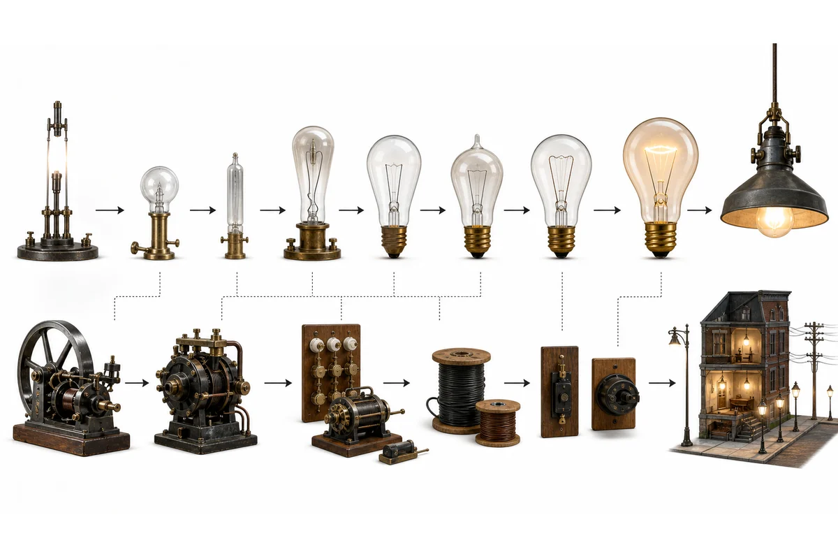 Did Edison Really Invent the Light Bulb? explanatory diagram