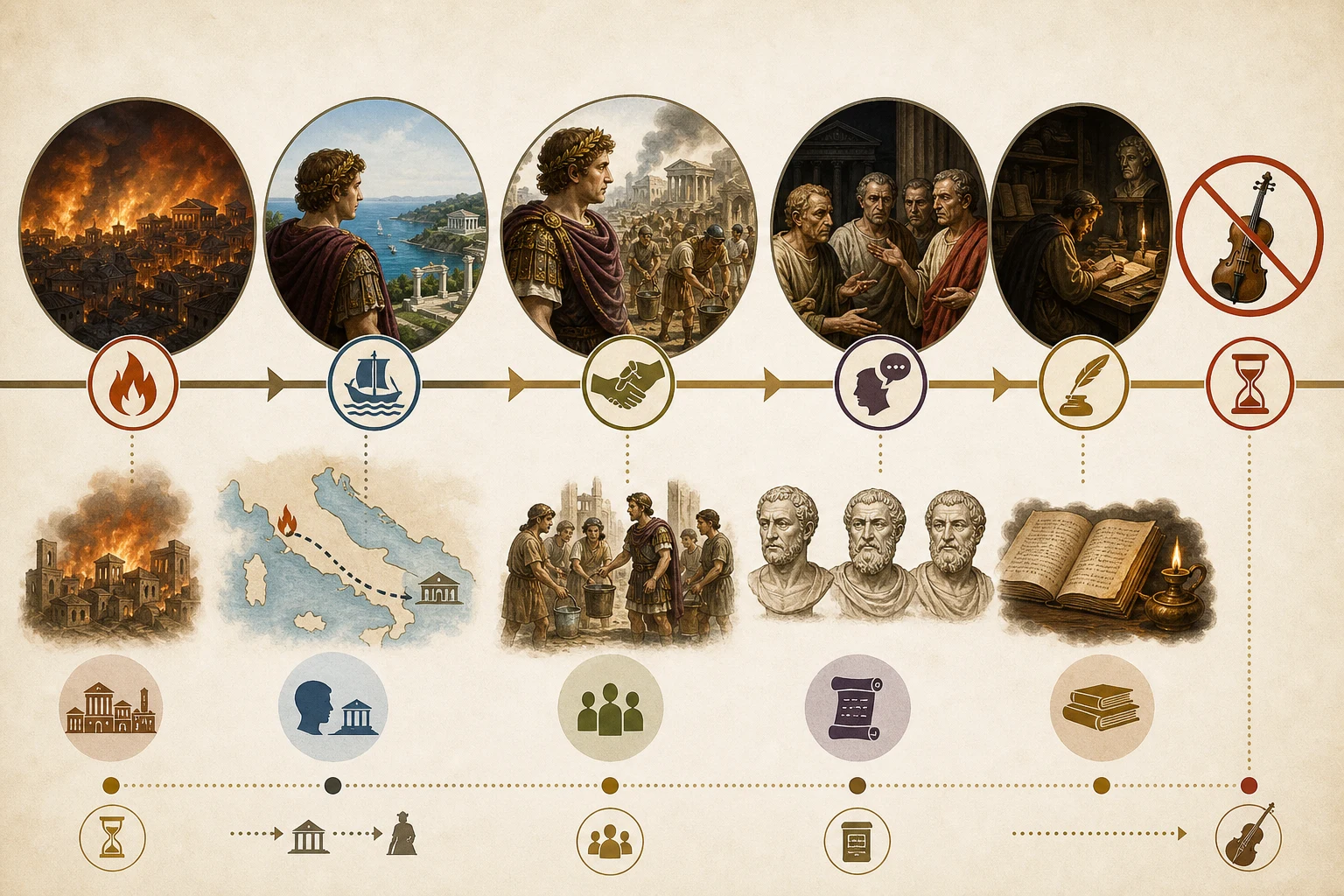 Did Nero Really Fiddle While Rome Burned? explanatory diagram