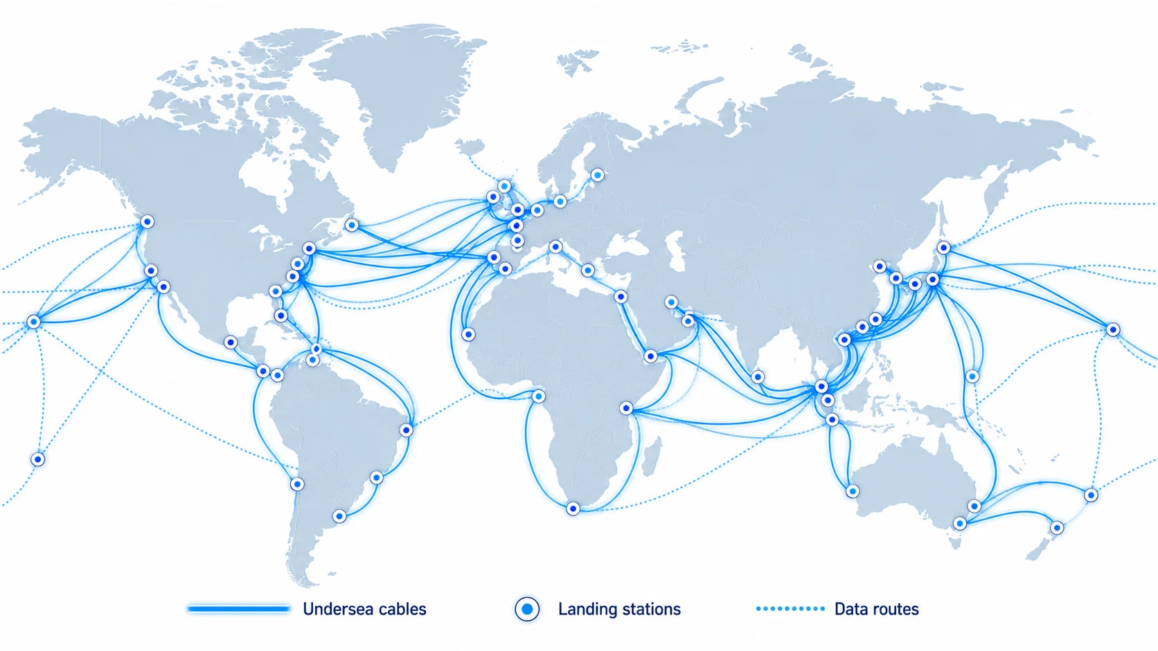 How Do Undersea Cables Connect the World? explanatory diagram