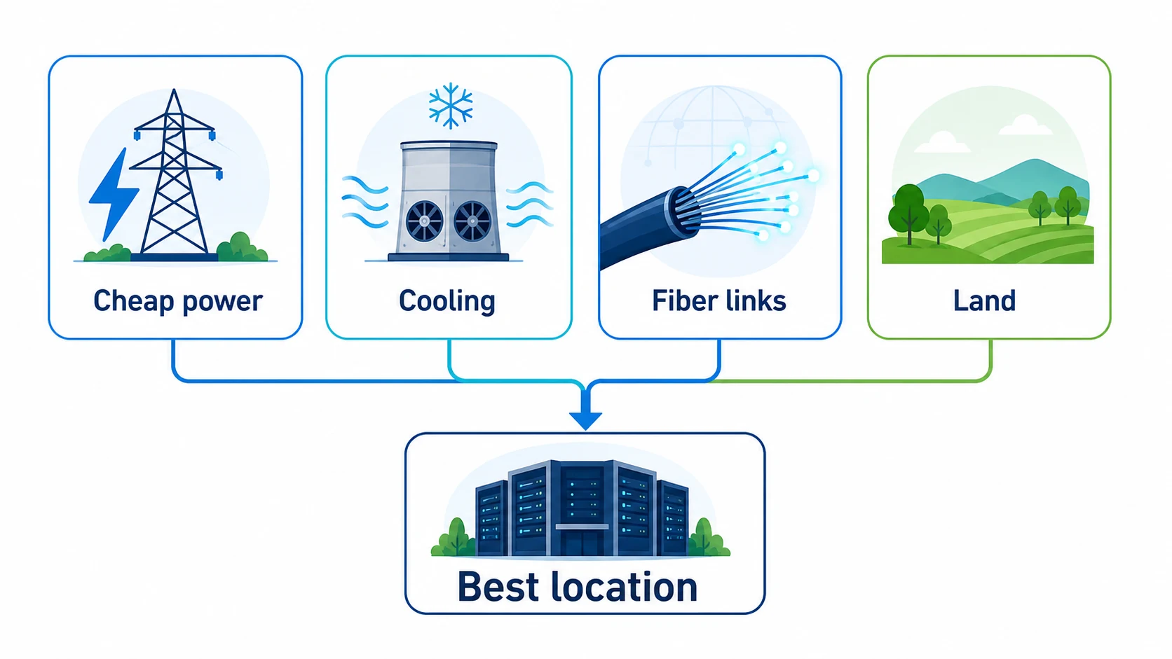 Why Are Data Centers Built in Specific Locations? explanatory diagram