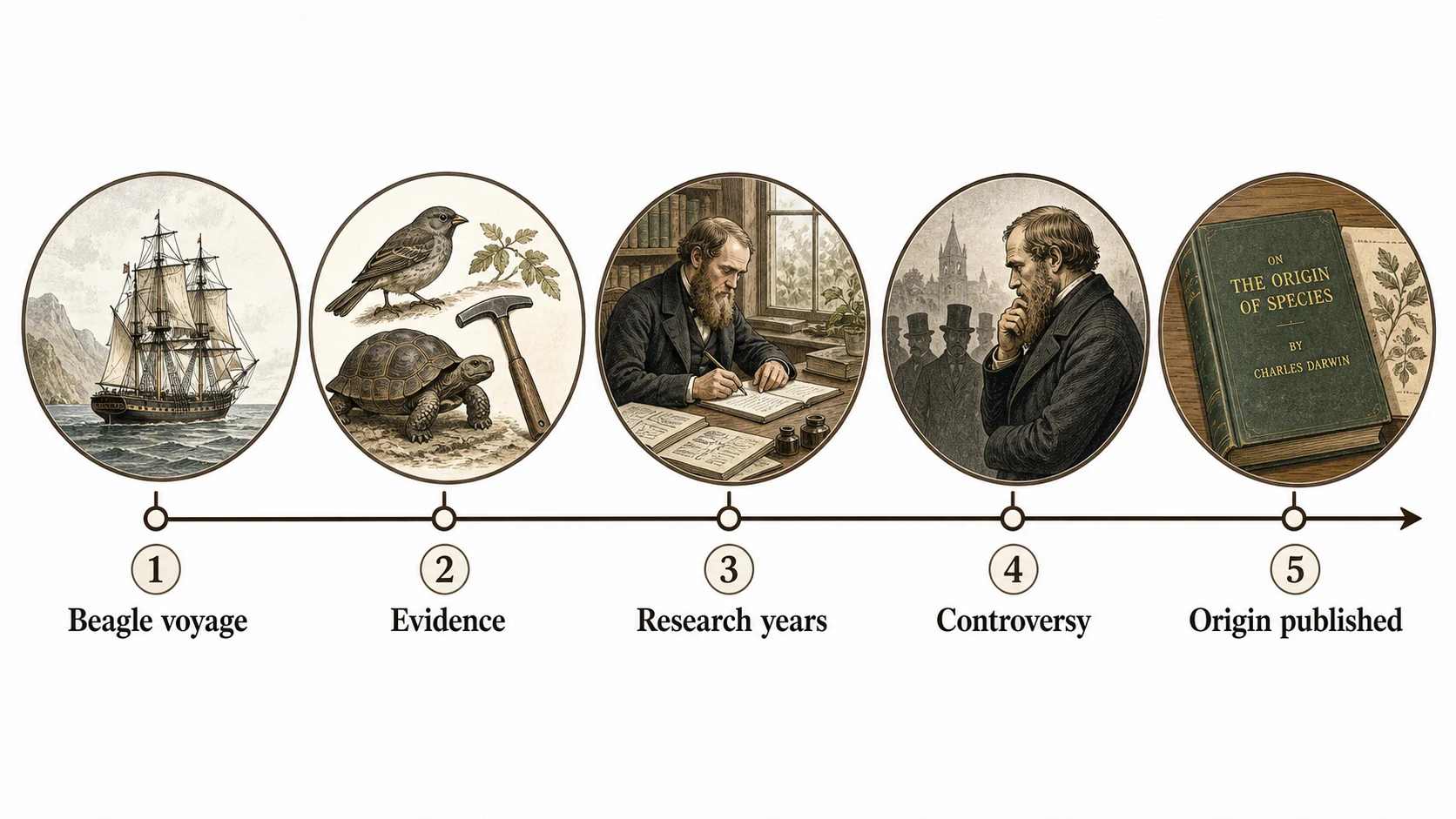 Why Did Darwin Wait Years Before Publishing Evolution? explanatory diagram
