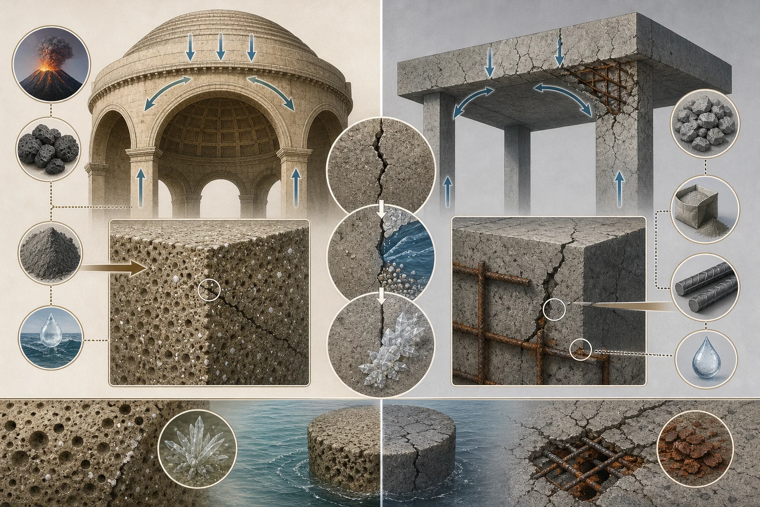 Why Did Roman Buildings Last for Thousands of Years? explanatory diagram