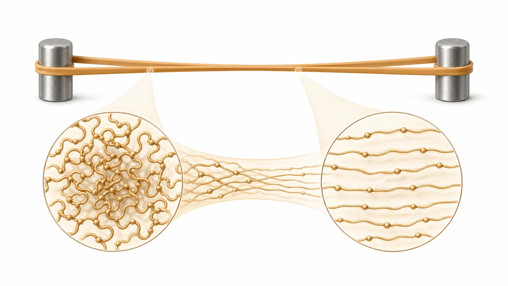 Why Do Rubber Bands Stretch? explanatory diagram