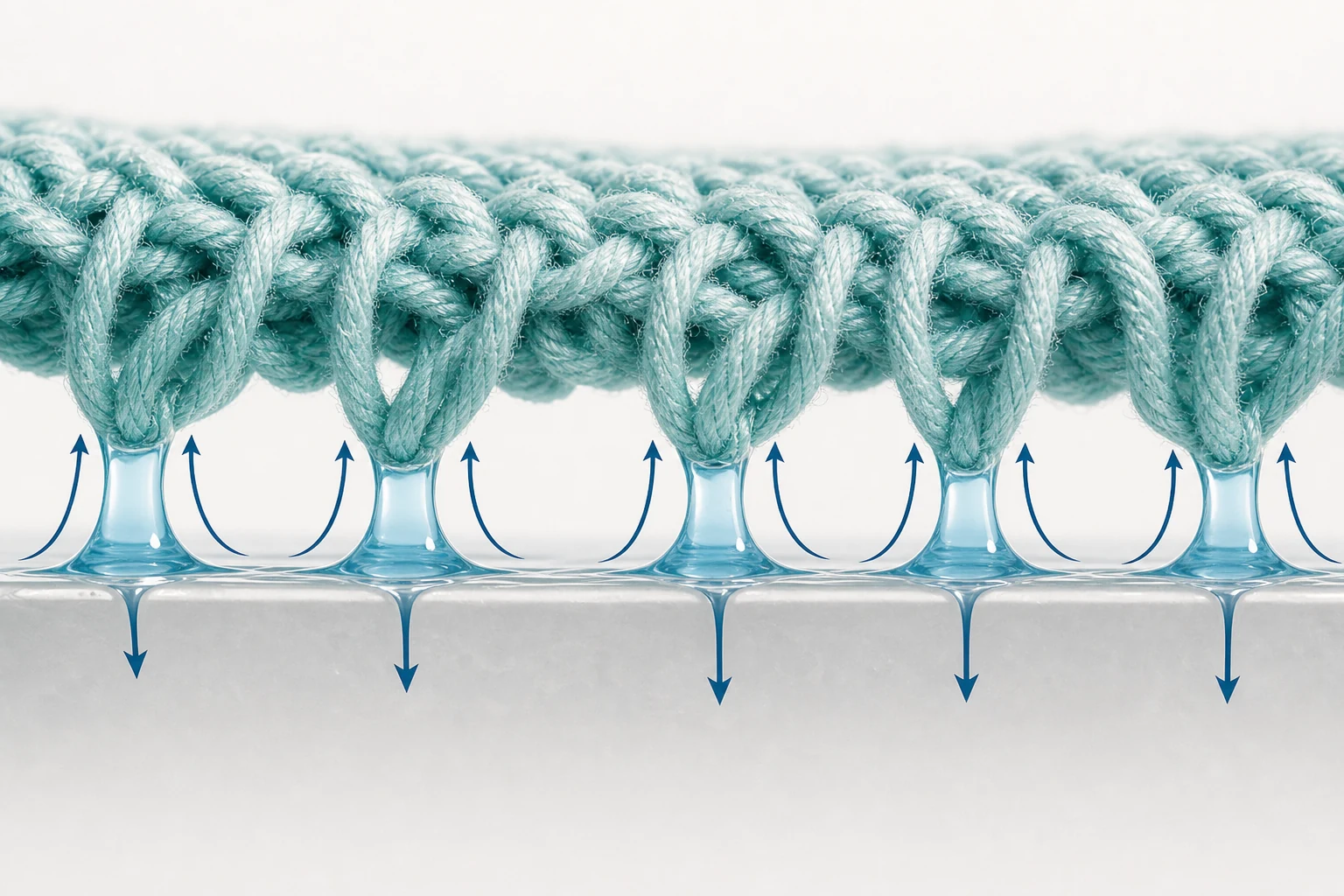 Why Does a Wet Towel Get Sticky? explanatory diagram
