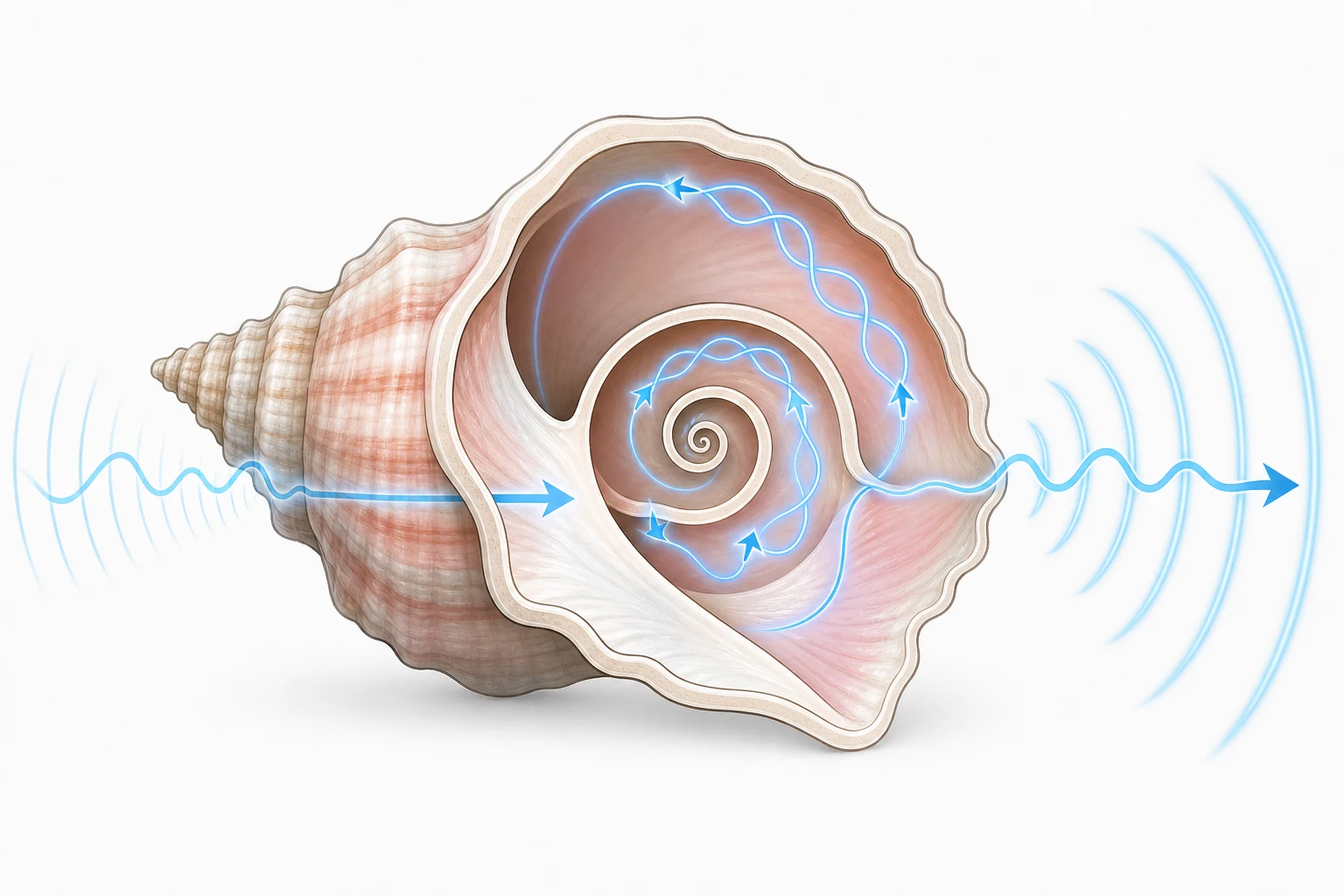 Why Does the Sound Change in a Seashell? explanatory diagram