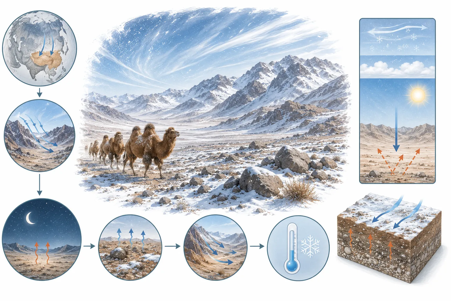 Why Is the Gobi Desert So Cold? explanatory diagram