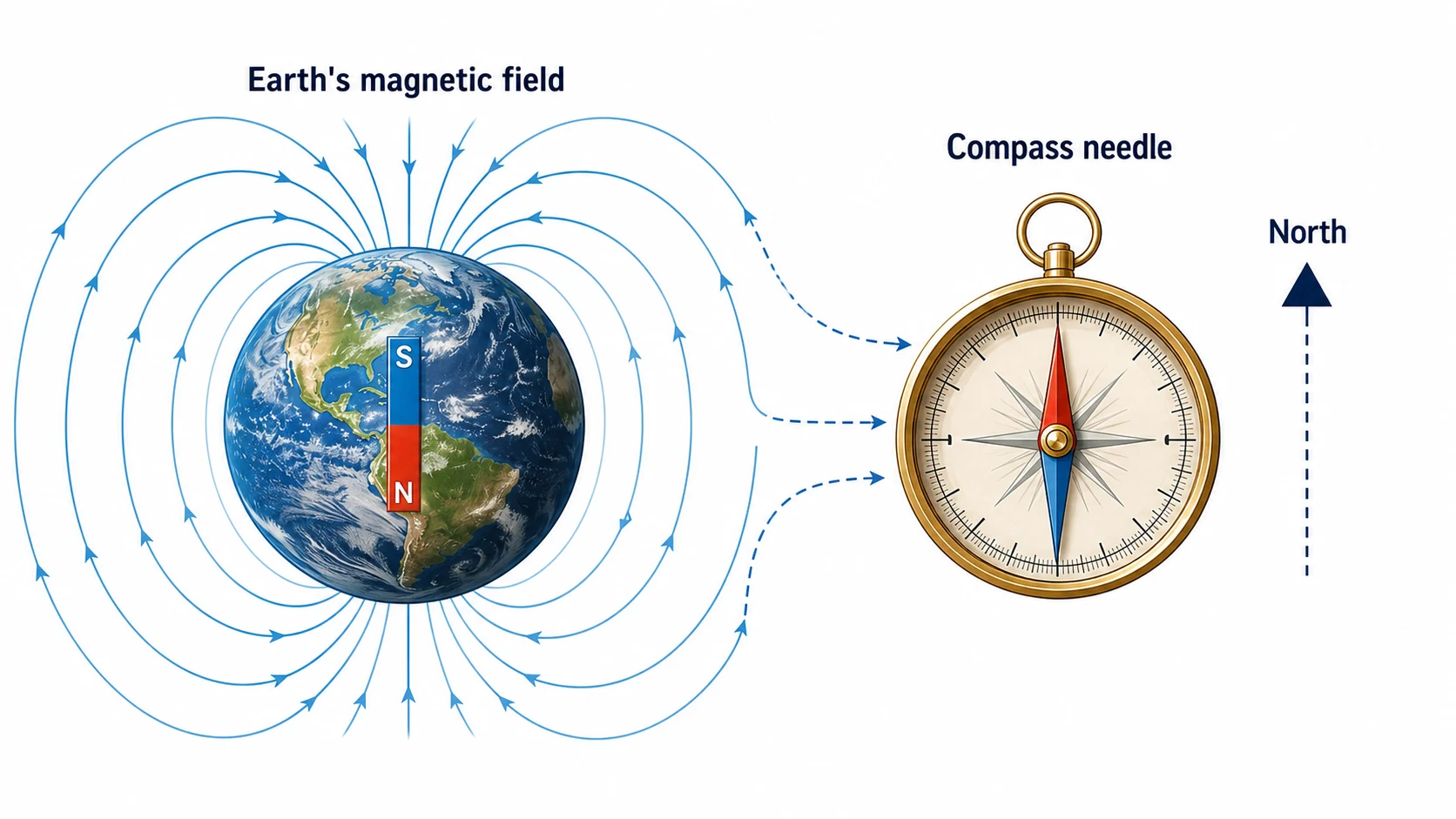 Why Was Einstein Fascinated by a Compass as a Child? explanatory diagram