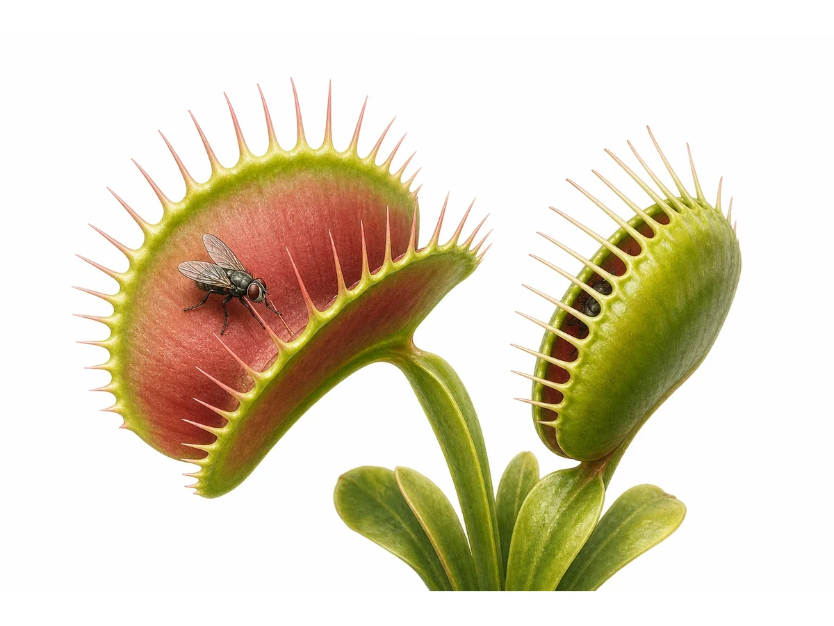 Diagram showing the Venus flytrap's snap trap mechanism