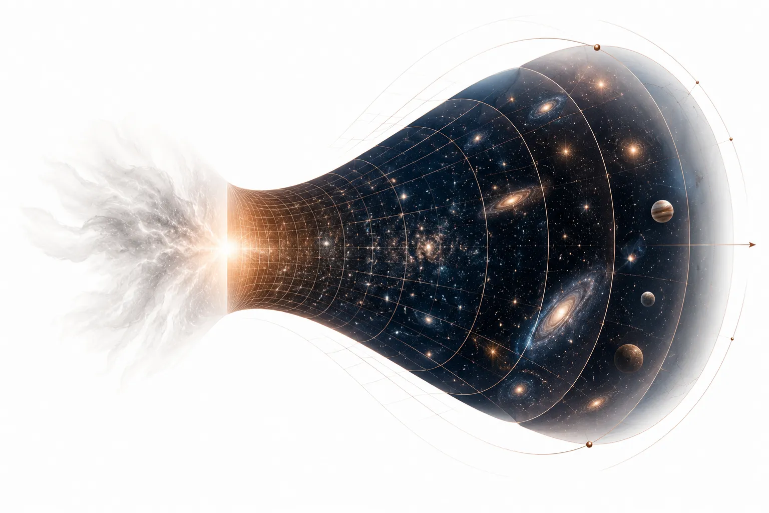Abstract cosmic visualization of the moment before creation pure void transitioning to explosive light
