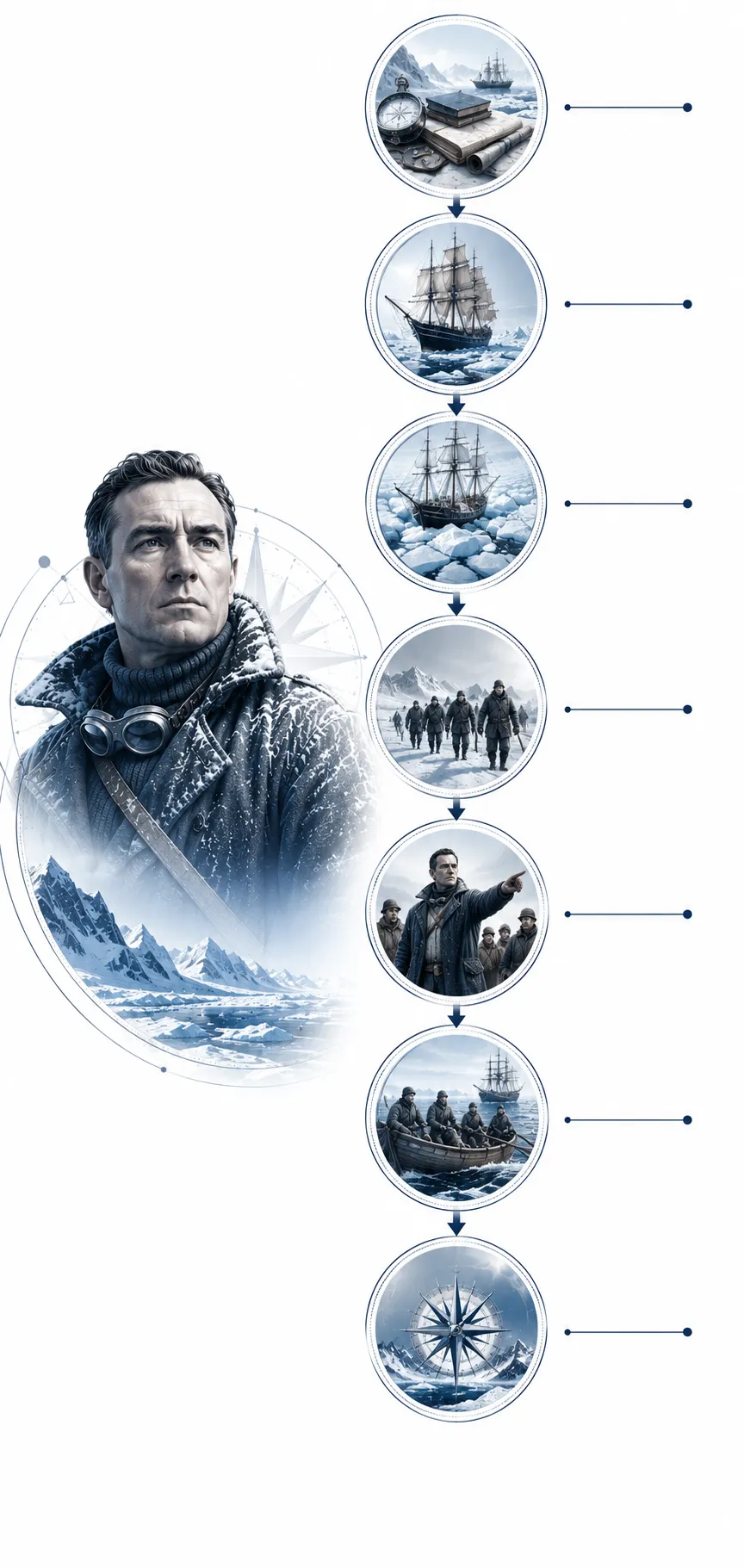 Map diagram showing the drift of the Endurance and the rescue journey