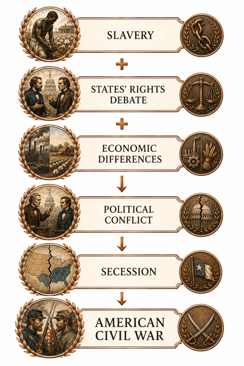 Timeline diagram from Lincoln's election to the fall of Fort Sumter
