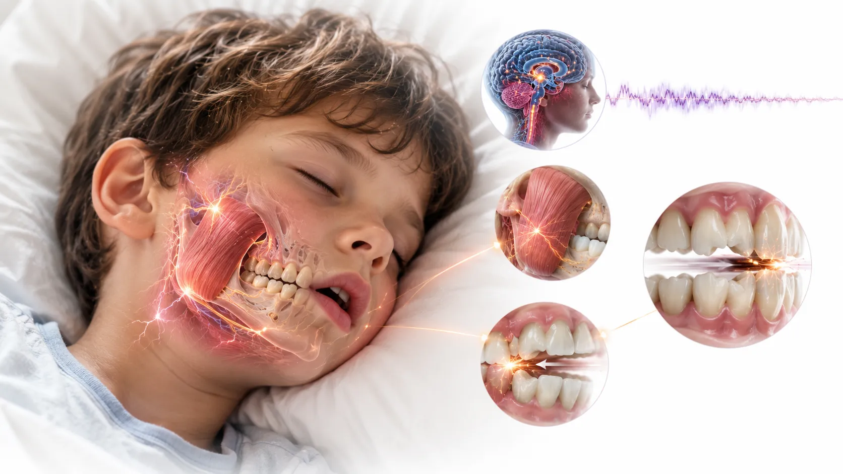 Sleeping child with subtle jaw muscle activity