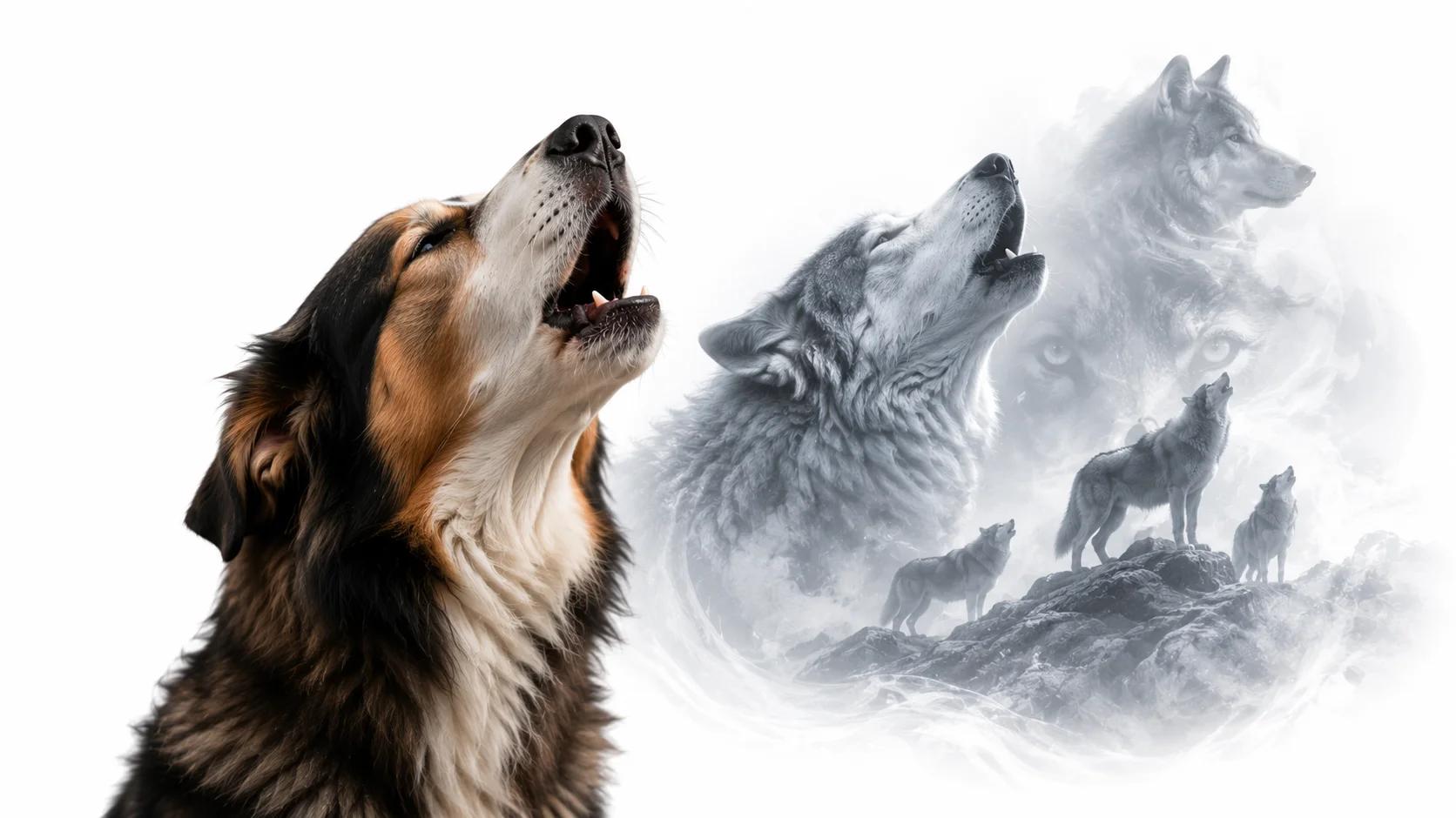Dog howling toward the sky