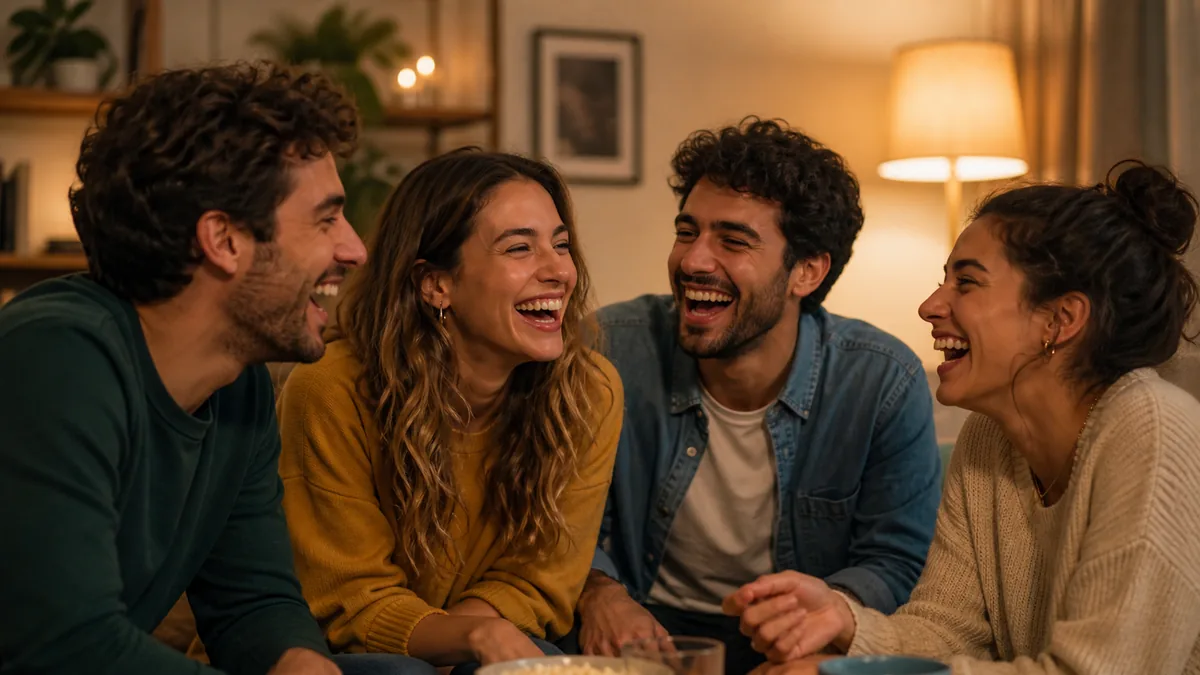 Group of people laughing together
