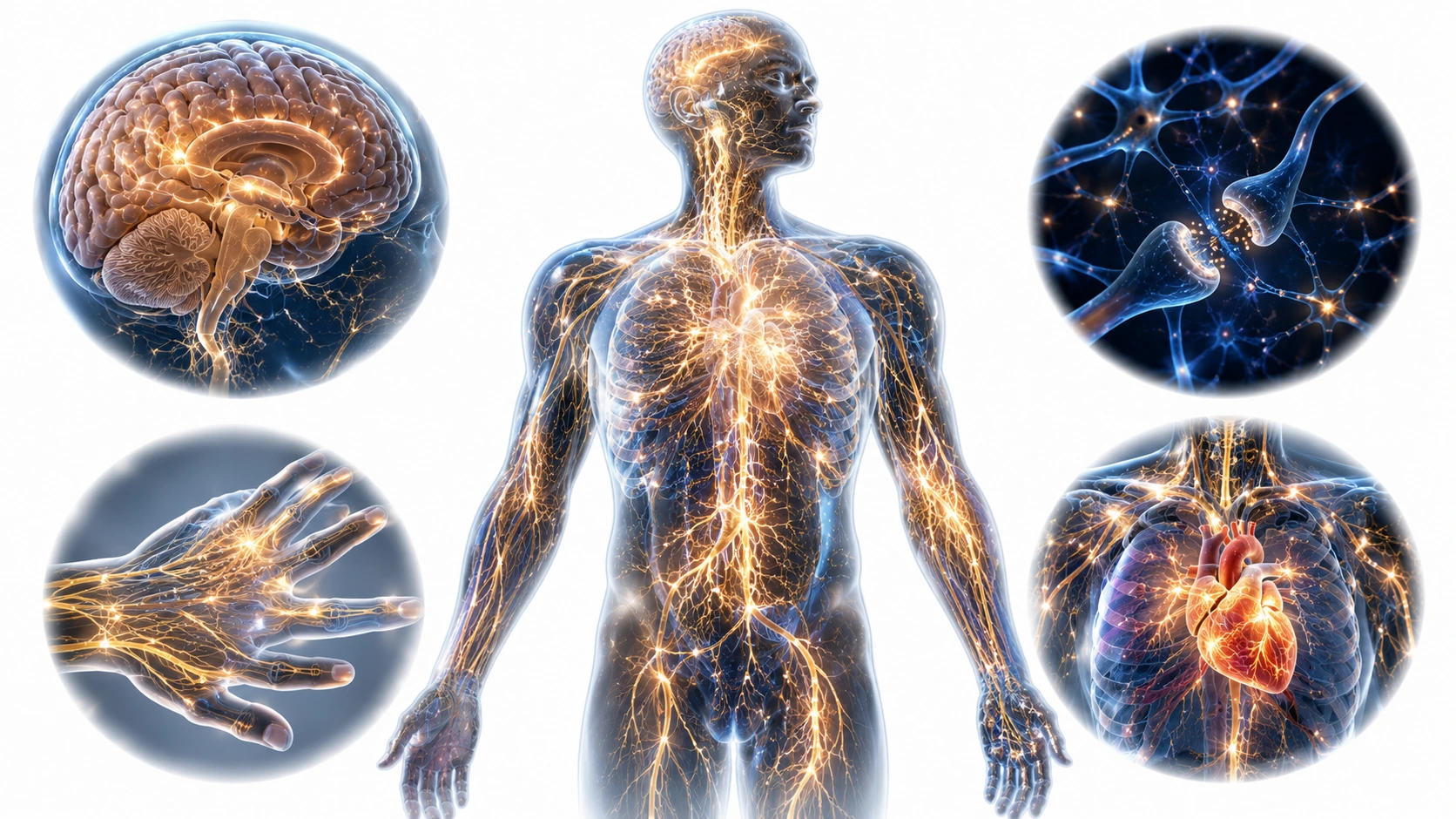 Artistic visualization of electrical signals traveling through neurons